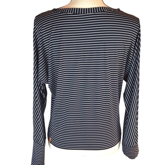 Lou & Grey FORM‎ Slinky Dolman Sleeve Striped Loose Fit Pullover Top, Size XS - Picture 8 of 9